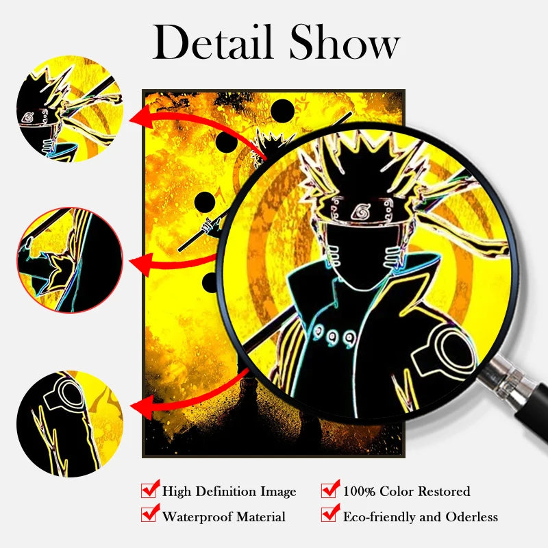 Wall Artwork Anime Canvas Uzumaki Naruto Painting Kakashi Picture Umaki Print Uchiha Sasuke Poster Hanging Scrolls Home Decor